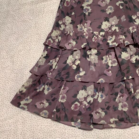 Purple Dark Feminine Romantic Whimsigoth Fairy Grunge Tiered Ruffle Mini Skirt 4 - Picture 11 of 15